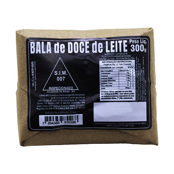 Bala de Doce de Leite Artesanal 300g Doce Conquista Tradicional