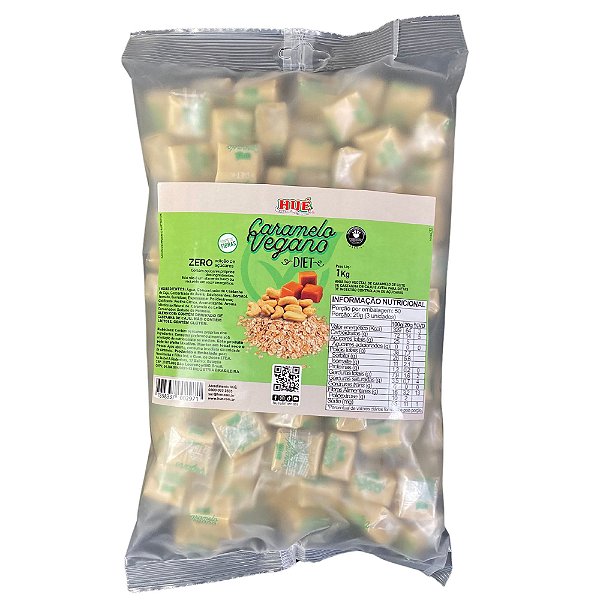 Bala de Caramelo Vegano Diet Hué Pacote 1 kg (Bala Mastigável)