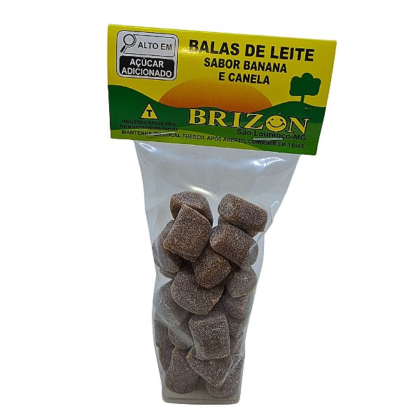 Bala de Leite Sabor Banana com Canela 100g sem Glúten Brizon - Tradicional