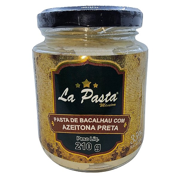 Pasta De Bacalhau com Azeitona Preta Pote 210g La Pasta com 35% de Bacalhau