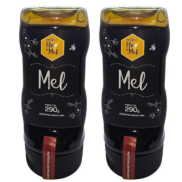 Mel Flores de Aroeira 290g 100% Puro Sem Glúten Premium Apiário Flor de Mel - Kit 2 unidades