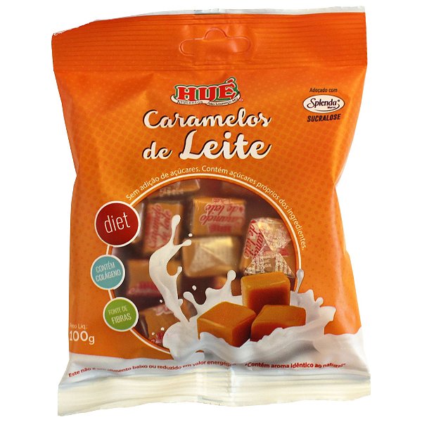 Bala de Caramelo de Leite Diet Hué (Sem Adição de Açúcares) Sem Glúten Pacote 100g