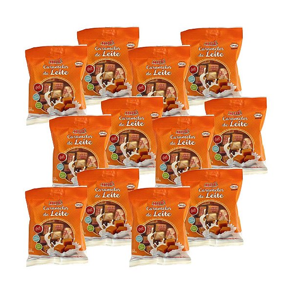 Bala de Caramelo de Leite Diet Hué (Sem Adição de Açúcares) Sem Glúten Pacote 100g Kit 12 unidades