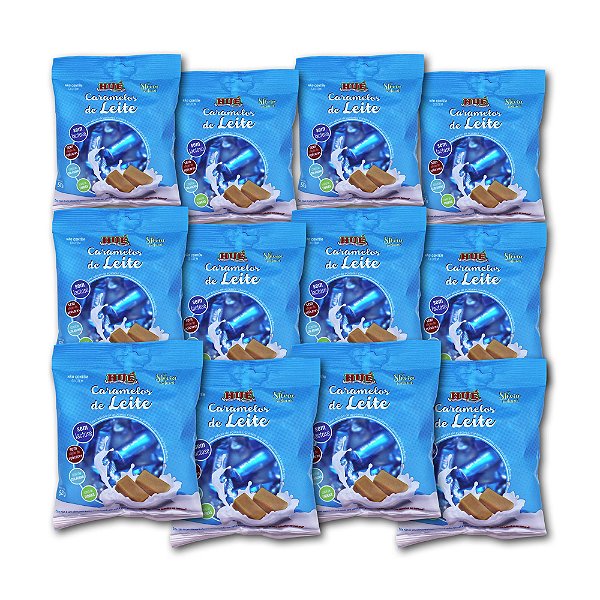 Bala De Caramelo De Leite Hué Sem Lactose 52g Kit 12 unidades