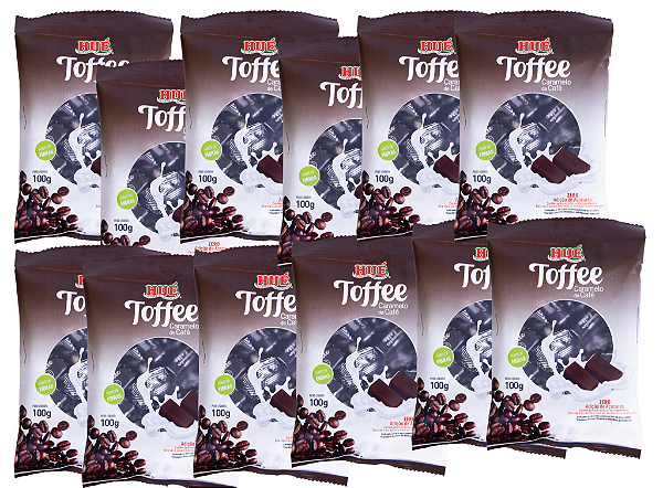 Bala Toffee Caramelo de Café Zero Hué (Sem Adição de Açúcares) Sem Glúten Pacote 100g Diet Kit 12 unidades