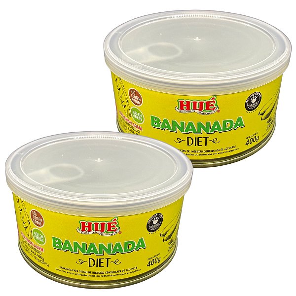 Bananada Diet 400g Vegana Não contém Sódio Alto em Fibras Sem Glúten Kit 2 unidades