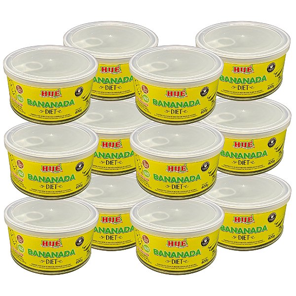 Bananada Diet 400g Vegana Não contém Sódio Alto em Fibras Sem Glúten Kit 12 unidades