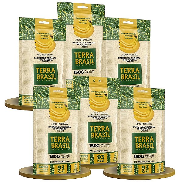 Bananinha Cremosa Tipo Caseira Tradicional Terra Brasil Doces Premium Kit 6 Unidades (pouch 5 Unidades de 30g)
