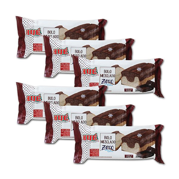 Bolo Mesclado Hué Zero(Sem Adição de Açúcares) 200g - Kit 6 unidades