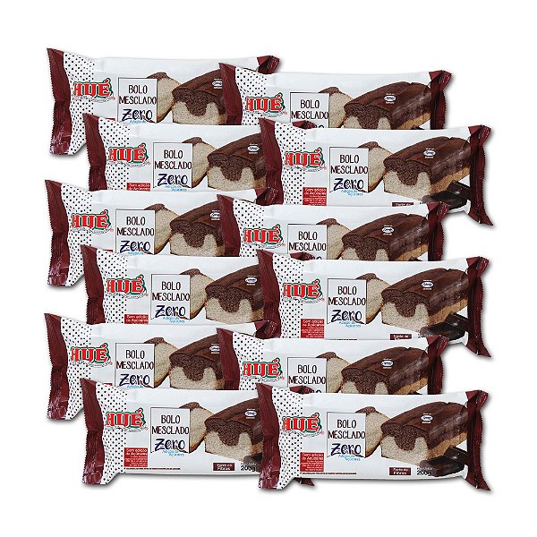 Bolo Mesclado Hué Zero(Sem Adição de Açúcares) 200g - Kit 12 unidades