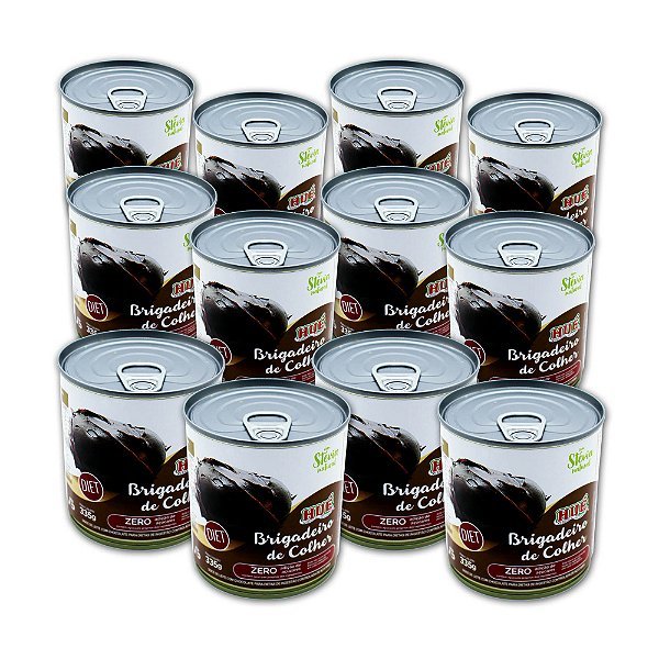 Brigadeiro de Colher Diet Hué (Sem Adição de Açúcares) Sem Glúten Lata 335g - Kit 12 unidades