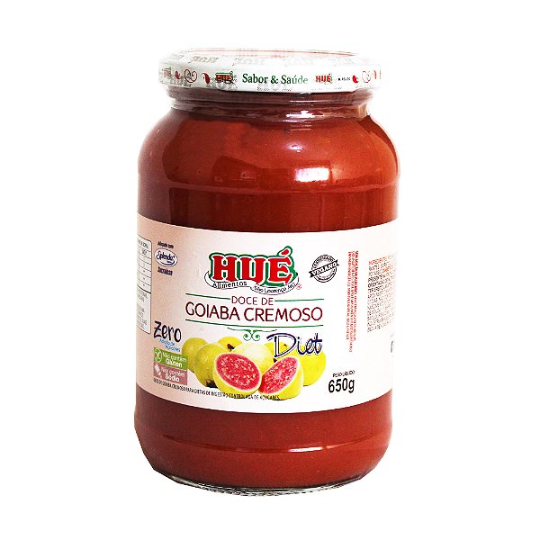 Doce de Goiaba Cremoso Diet Hué (Sem Adição de Açúcares) Vegano Sem Glúten Sem Lactose 650g