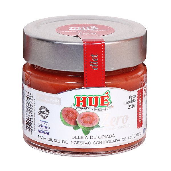 Geleia de Goiaba Zero Hué (Sem Adição de Açúcares) Vegano Sem Glúten Sem Lactose 210g