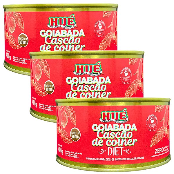 Goiabada Cascão de Colher Diet 400g Vegana Baixo em Sódio e Sem Glúten Kit 3 unidades