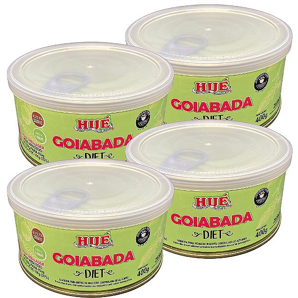 Goiabada Diet 400g Vegana Baixo em Sódio Fonte de Fibras Sem Glúten Kit 4 unidades