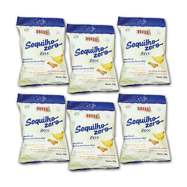 Sequilho de Banana com Canela Zero Hué (Sem Adição de Açúcares) Vegano Sem Glúten Sem Lactose 120g Kit 6 unidades