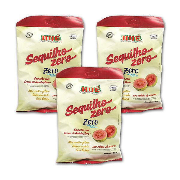 Sequilho de Creme de Goiaba Zero Hué (Sem Adição de Açúcares) Vegano Sem Glúten Sem Lactose 120g Kit 3 unidades