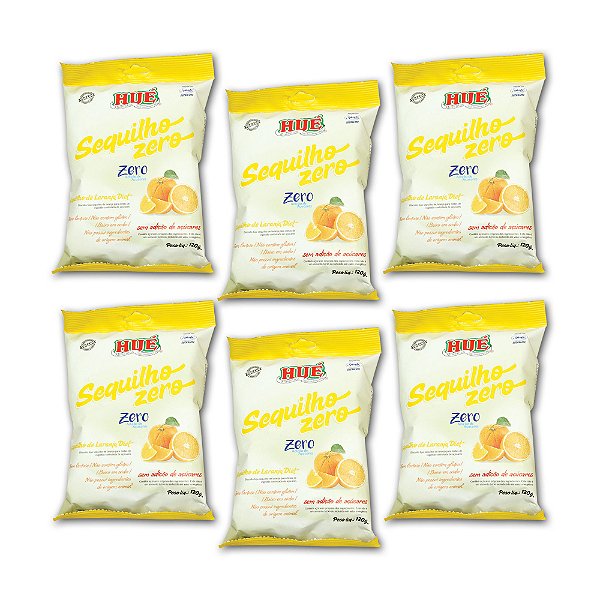 Sequilho de Laranja Zero Hué (Sem Adição de Açúcares) Vegano Sem Glúten Sem Lactose 120g Kit 6 unidades