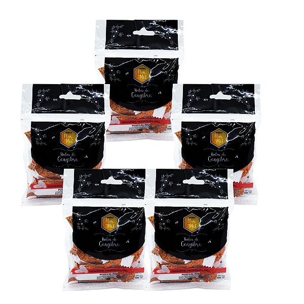 Balas de Gengibre, Própolis e Mel 38g Sem Glúten Apiário Flor de Mel Kit 5 unidades