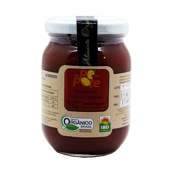 Goiabada Cascão Cremosa Orgânico 300g com Açúcar Sem Glúten Sem Lactose Do Pé ao Pote