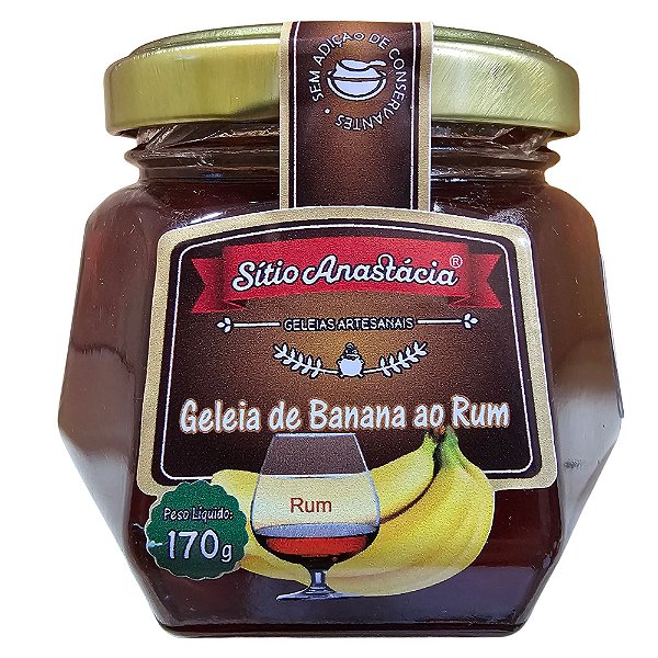 Geleia Artesanal de Banana ao Rum (Sem Conservantes) Sítio Anastácia 170g