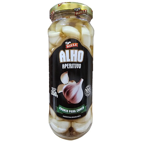 Alho em Conserva Riele 350g Aperitivo Pronto para Consumo Suave Sem Ardência 100% Vegetal