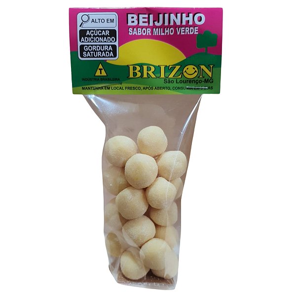 Bala de Beijinho Sabor Milho Verde com Açúcar 100g sem Glúten Balas e Caramelos Brizon