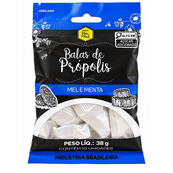 BALA DE PROPOLIS (MEL E MENTA) 38G - APIARIO FLOR DE MEL - UNITARIO