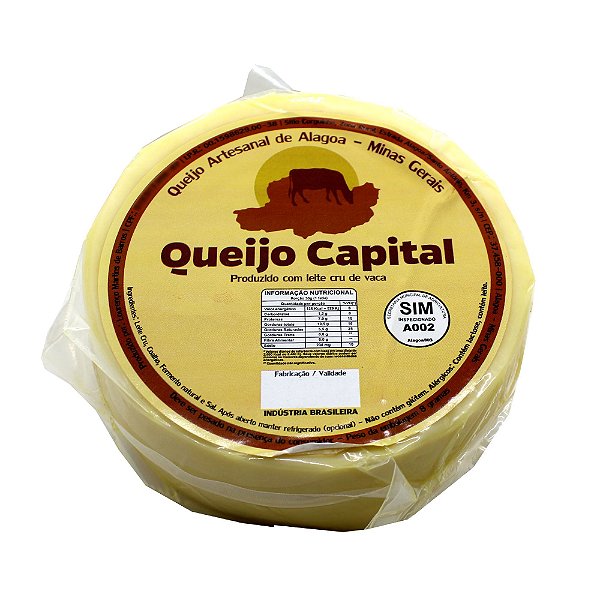 Queijo Capital Artesanal Tipo Parmesão de Alagoa-MG Peça Inteira Aprox. 1Kg*