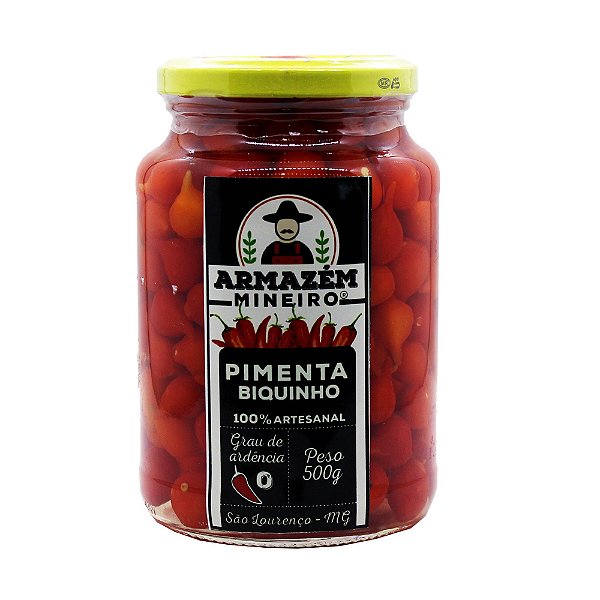 Pimenta Biquinho 500g Armazém Mineiro 100% Artesanal Ardência Grau 00