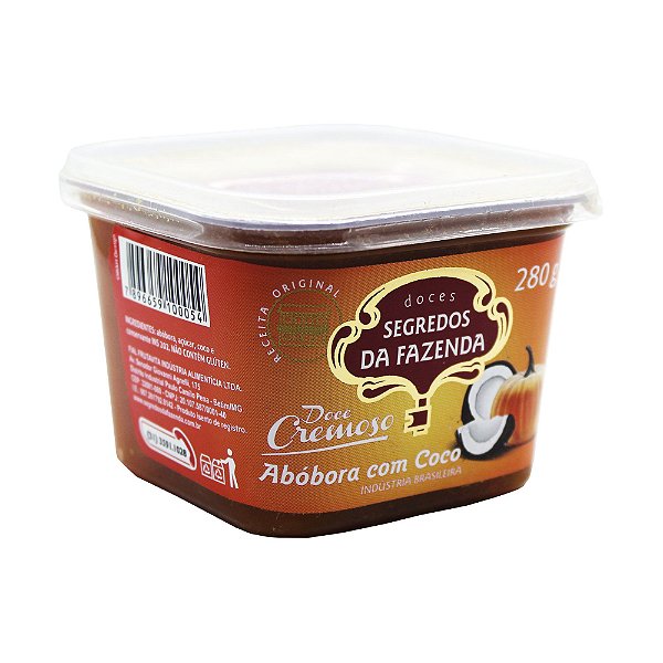 Abóbora Com Coco Cremoso 280g com Açúcar Segredos Da Fazenda Tradicional