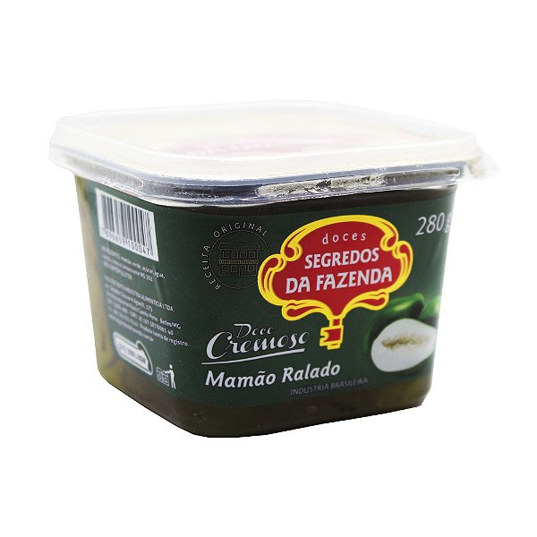 Mamão Ralado Cremoso 280g com Açúcar Segredos Da Fazenda Tradicional