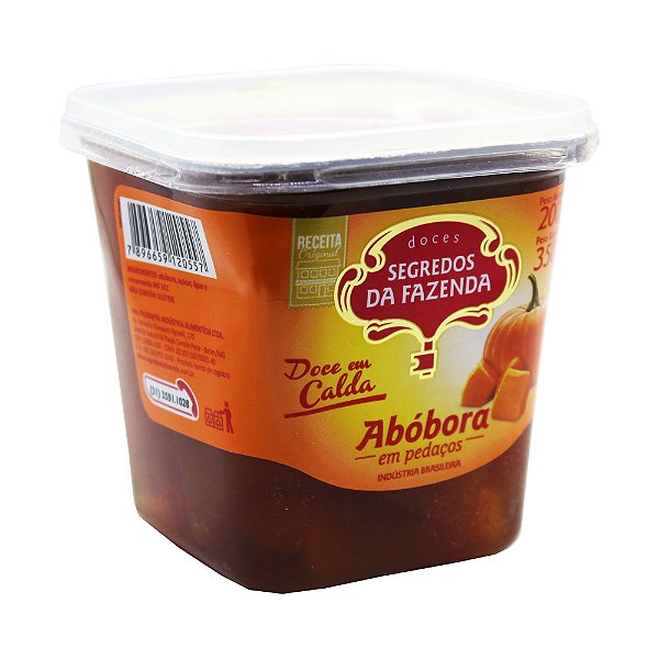 Doce Abóbora Em Pedaços Em Calda 200g com Açúcar Segredos Da Fazenda