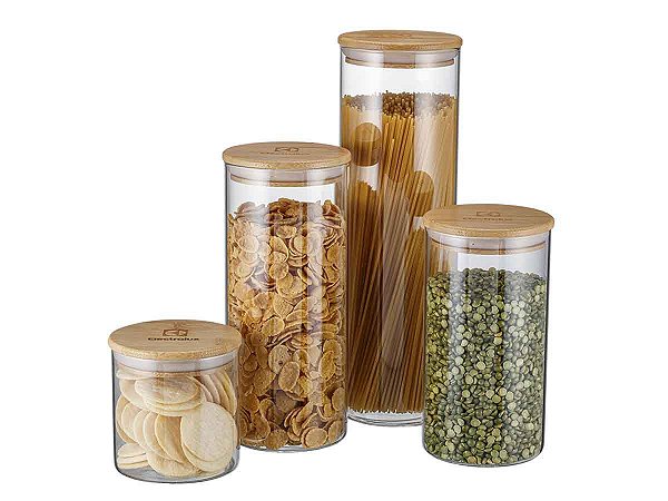 Kit Potes De Vidro Herméticos Tampa Bambu 4 Unid Electrolux
