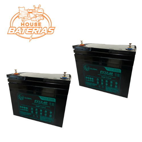 KIT 2 UNIDADES Baterias  40Ah 12V ( 32Ah 33Ah 35Ah) de Ciclo Profundo