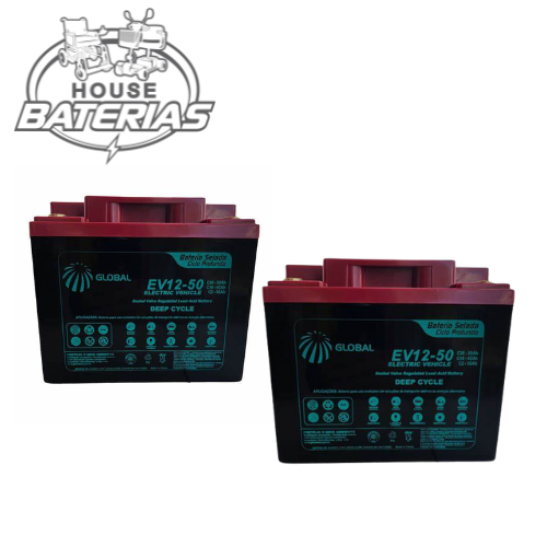 KIT 2 UNIDADES  Baterias 50Ah 12V de Ciclo Profundo