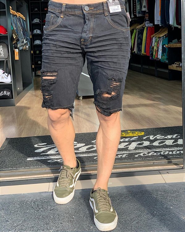 bermuda jeans masculina skatista