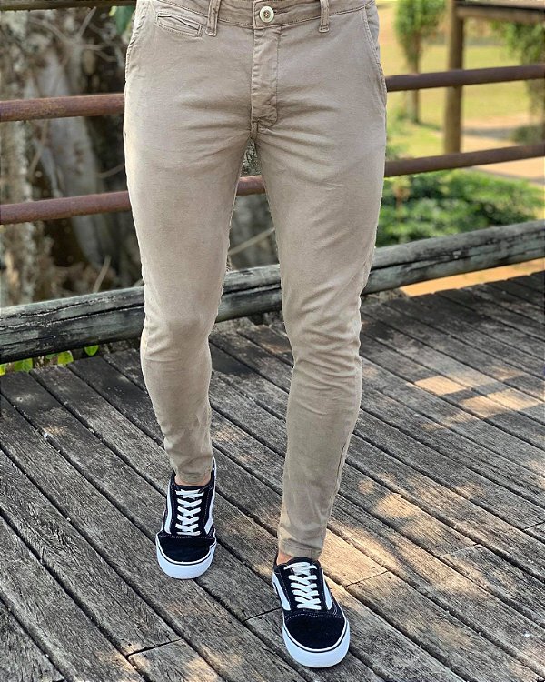 calça jeans marrom escuro masculina