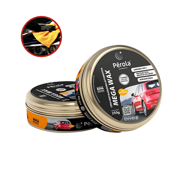 Pérola, Cera De Carnaúba Cristalizadora Mega Wax 250G