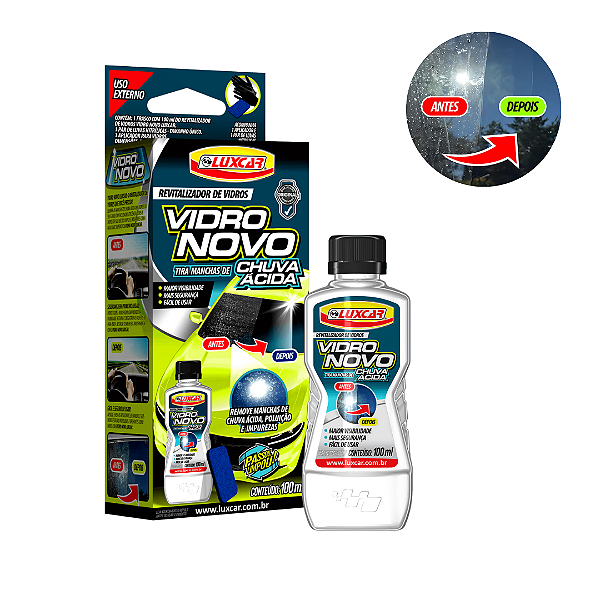 Revitalizador de Parabrisa Luxcar com Aplicador e Luvas – Visão Cristalina e Proteção Completa
