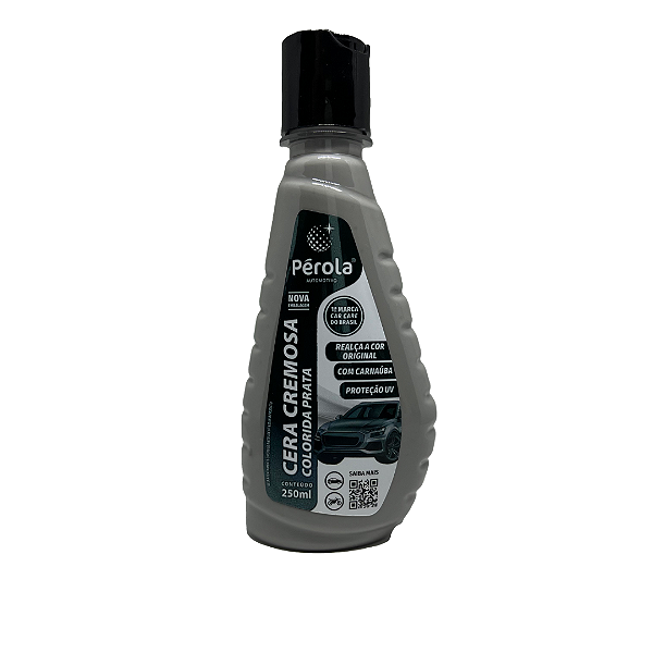 Cera Cremosa Colorida Prata com Carnaúba 250g – Brilho Intenso e Proteção Imediata