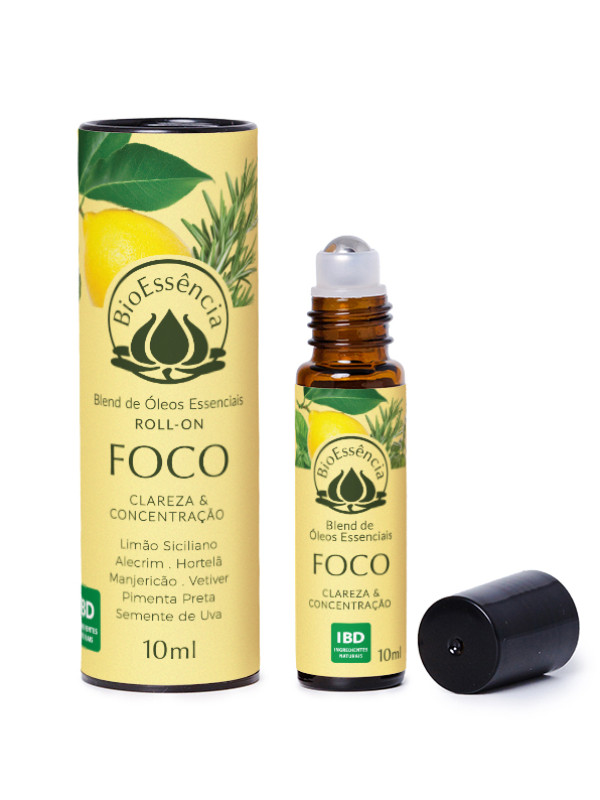 Blend Foco Roll-On 10ml - Clareza & Concentração - Bioessência - Validade: 02/2028