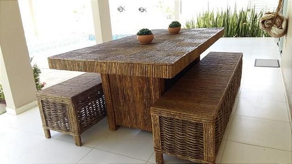 Mesa Artesanal de Cipó Natural