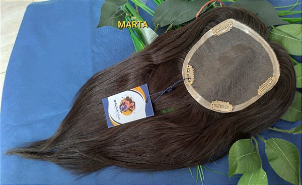 PRÓTESE CAPILAR MARTA DE CABELO HUMANO PARA TOPO DE CABEÇA