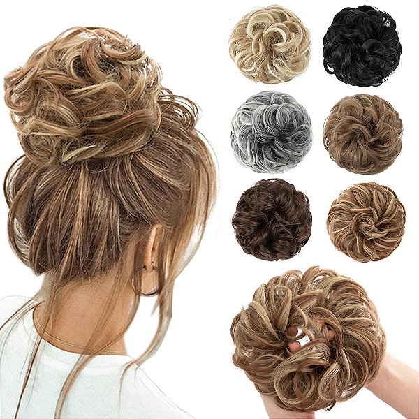 Coque aplique penteado elegante mais volume Cabelo Elástico Sintético xuxinha Dalila Hair