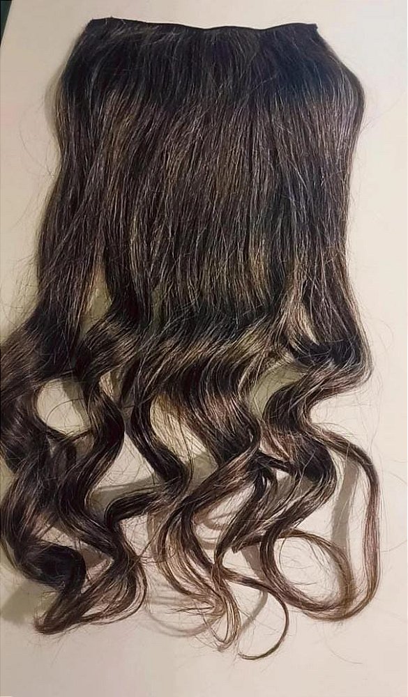 Aplique tic tac cor grisalho de cabelo humano