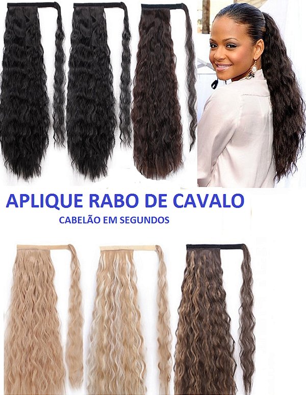 Rabo de Cavalo Cacheado Fibra Orgânica com Velcro