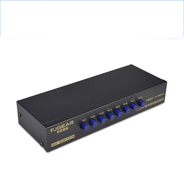 Hub Distribuidor AV RCA 8 Portas Simultaneamente Splitter Switch