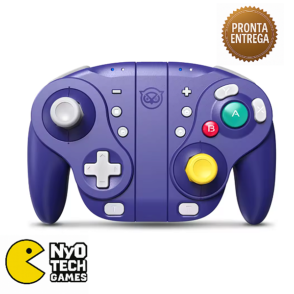 Controle NYXI Wizard Estilo GameCube – Compatível com Nintendo Switch, Switch OLED, Switch Lite e Switch 2 – Roxo