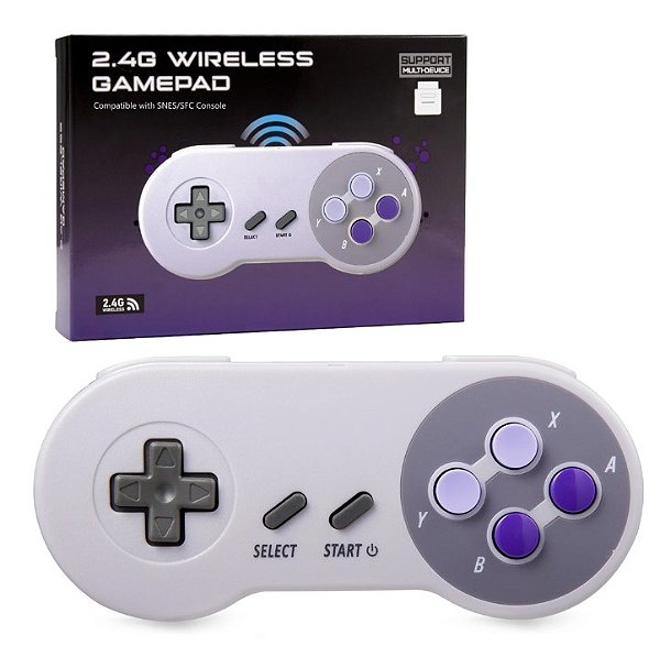 Controle Sem Fio para Super Nintendo Super Famicom 2.4 Ghz